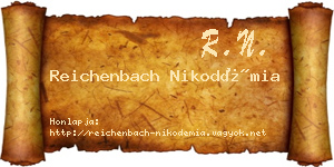 Reichenbach Nikodémia névjegykártya